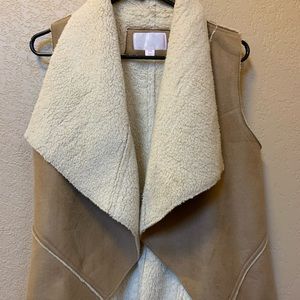 Cream and tan vest